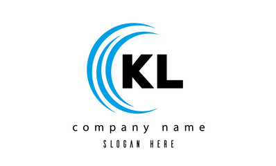 technology KL latter logo vector