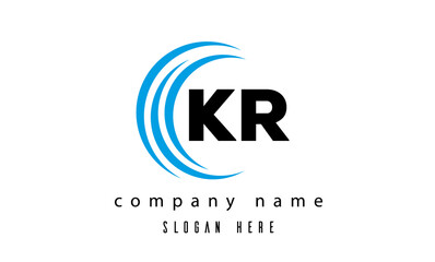 technology KR latter logo vector