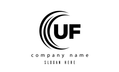 technology UF latter logo vector