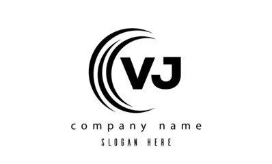 technology VJ latter logo vector