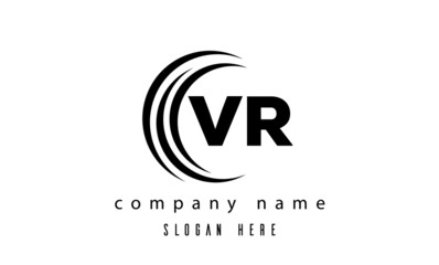 Obraz premium technology VR latter logo vector