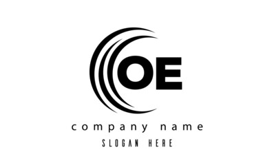 technology OE latter logo vector