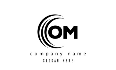 technology OM latter logo vector