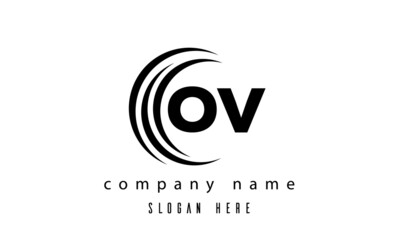 Fototapeta premium OV technology latter logo vector