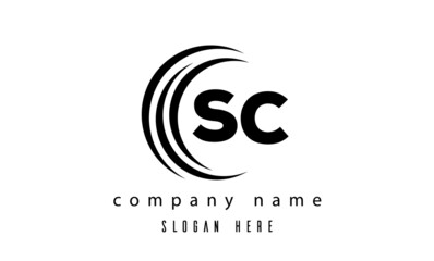 SC technology latter logo vector