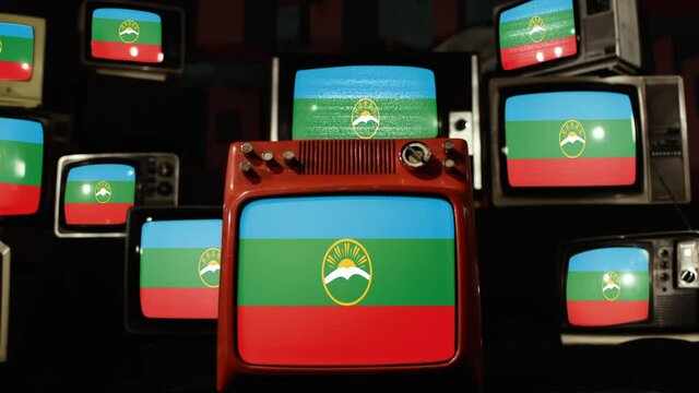 Flag of Karachay-Cherkessia and Vintage Televisions.