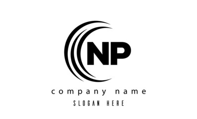 NP technology latter logo vector
