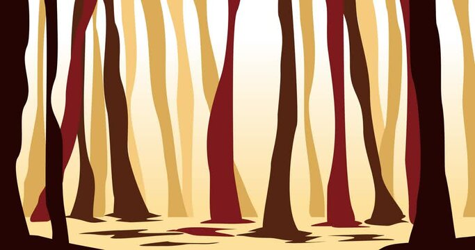 cool animation : cartoon style background shady trees in a dense forest