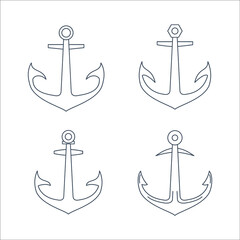 anchor icons set. anchor pack symbol vector elements for infographic web