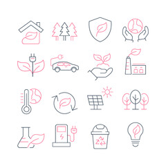 Ecology Icons set. Ecology   pack symbol vector elements for infographic web