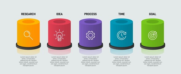 Infographic design with icons and 5 options or steps. Thin line vector. Infographics business concept. Can be used for info graphics, flow charts, presentations, web sites, banners, printed materials.
