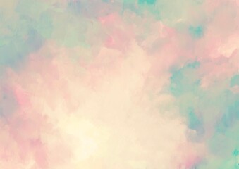 幻想的なピンクとオレンジの滲む水彩テクスチャ背景