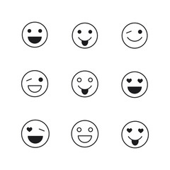 smile emoticon face icon set. smile emoticon face   pack symbol vector elements for infographic web