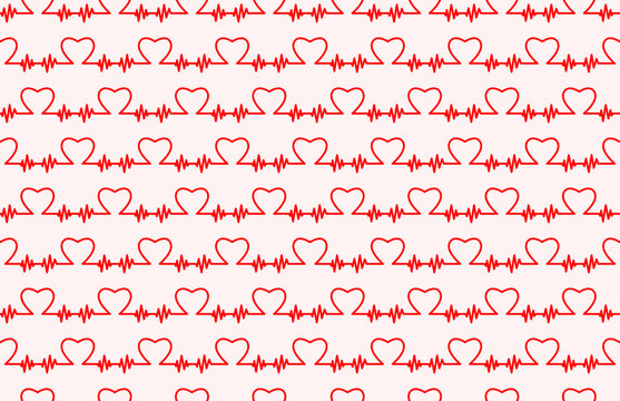 heart beat seamless pattern