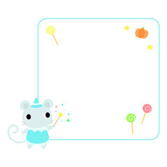 ハロウィンのネズミ　フレーム＋装飾付