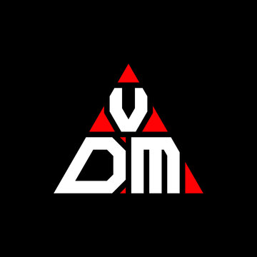 VDM triangle letter logo design with triangle shape. VDM triangle logo design monogram. VDM triangle vector logo template with red color. VDM triangular logo Simple, Elegant, and Luxurious Logo. VDM 