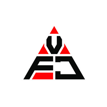 VFJ triangle letter logo design with triangle shape. VFJ triangle logo design monogram. VFJ triangle vector logo template with red color. VFJ triangular logo Simple, Elegant, and Luxurious Logo. VFJ 