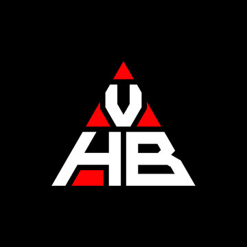 VHB triangle letter logo design with triangle shape. VHB triangle logo design monogram. VHB triangle vector logo template with red color. VHB triangular logo Simple, Elegant, and Luxurious Logo. VHB 
