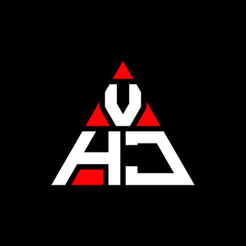 VHJ triangle letter logo design with triangle shape. VHJ triangle logo design monogram. VHJ triangle vector logo template with red color. VHJ triangular logo Simple, Elegant, and Luxurious Logo. VHJ 