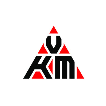 VKM triangle letter logo design with triangle shape. VKM triangle logo design monogram. VKM triangle vector logo template with red color. VKM triangular logo Simple, Elegant, and Luxurious Logo. VKM 