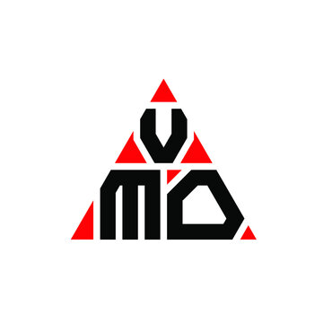 VMO triangle letter logo design with triangle shape. VMO triangle logo design monogram. VMO triangle vector logo template with red color. VMO triangular logo Simple, Elegant, and Luxurious Logo. VMO 