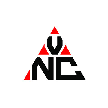 VNC triangle letter logo design with triangle shape. VNC triangle logo design monogram. VNC triangle vector logo template with red color. VNC triangular logo Simple, Elegant, and Luxurious Logo. VNC 