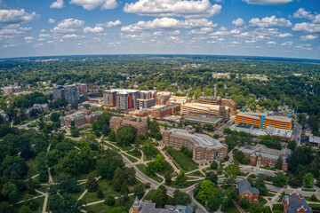 Fototapeta na wymiar Aerial View of a large University in Lansing, Michigan