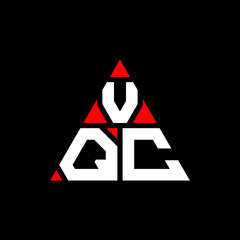 VQC triangle letter logo design with triangle shape. VQC triangle logo design monogram. VQC triangle vector logo template with red color. VQC triangular logo Simple, Elegant, and Luxurious Logo. VQC 