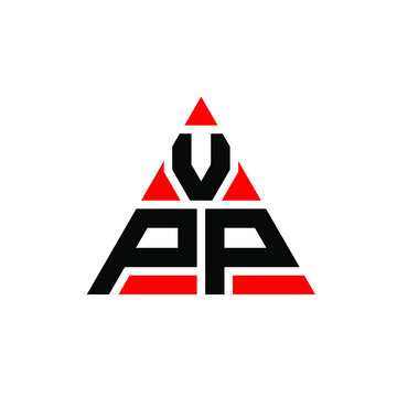 VPP triangle letter logo design with triangle shape. VPP triangle logo design monogram. VPP triangle vector logo template with red color. VPP triangular logo Simple, Elegant, and Luxurious Logo. VPP 