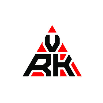 VRK triangle letter logo design with triangle shape. VRK triangle logo design monogram. VRK triangle vector logo template with red color. VRK triangular logo Simple, Elegant, and Luxurious Logo. VRK 