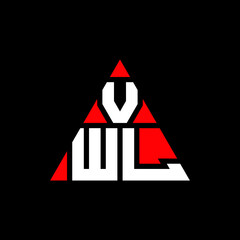 VWL triangle letter logo design with triangle shape. VWL triangle logo design monogram. VWL triangle vector logo template with red color. VWL triangular logo Simple, Elegant, and Luxurious Logo. VWL 