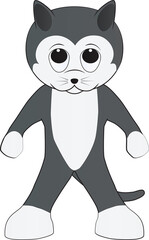 A cat is posing like a hero