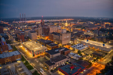 Fototapeta na wymiar Aerial View of Downtown Lansing, Michigan during Summer