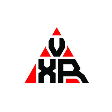 VXR triangle letter logo design with triangle shape. VXR triangle logo design monogram. VXR triangle vector logo template with red color. VXR triangular logo Simple, Elegant, and Luxurious Logo. VXR 