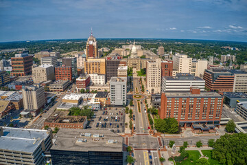 Fototapeta na wymiar Aerial View of Downtown Lansing, Michigan during Summer