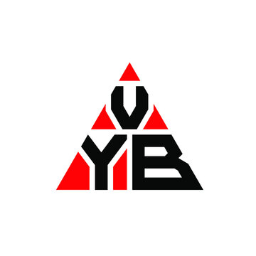 VYB triangle letter logo design with triangle shape. VYB triangle logo design monogram. VYB triangle vector logo template with red color. VYB triangular logo Simple, Elegant, and Luxurious Logo. VYB 