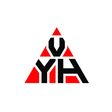 VYH triangle letter logo design with triangle shape. VYH triangle logo design monogram. VYH triangle vector logo template with red color. VYH triangular logo Simple, Elegant, and Luxurious Logo. VYH 