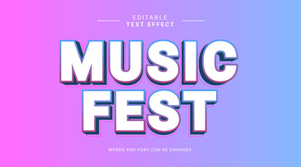 Editable text effect music fest violet festival