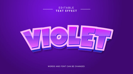 Editable text effect violet bold