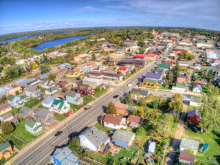 Aerial View of Ely, Minnesota during Summer