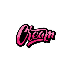 lettering cream font logo simple unique