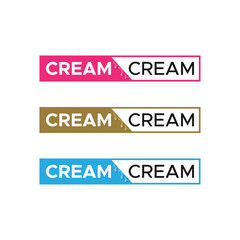 lettering cream font logo simple unique