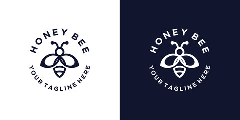 minimalist and modern bee logo design inspiration