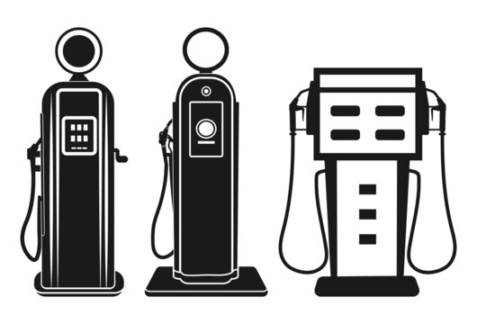 Old Gas Pump, Petrol Pump, Gasoline, Retro Gash Pump, Gash Pump Silhouette, Fuel Pump