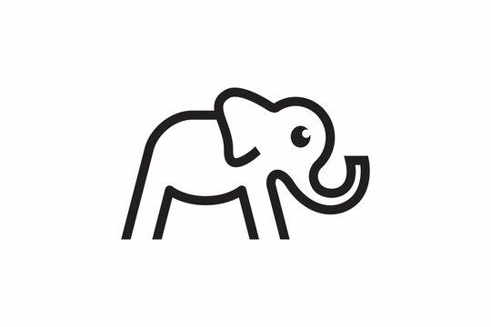 M elephant letter logo, monogram style design vector graphic
