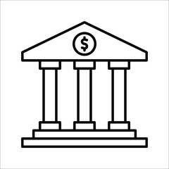 Bank vector Icon. Business centre vector illustration on white background. color editable eps 10