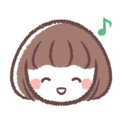 ご機嫌な女の子の顔アイコン