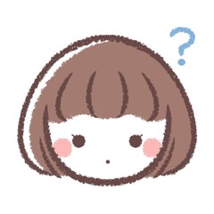 疑問な女の子の顔アイコン