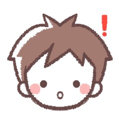 驚く男の子の顔アイコン