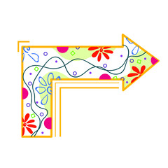 floral arrow doodle vector